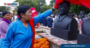 जेनजी आन्दोलनका शहीदको अनुहारसँग मिलेन सालिक, अनावरण नगरी फर्किए गृहमन्त्री