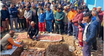 जेनजी आन्दोलनमा ध्वस्त भएको बाँडेगाउँको प्रहरी भवन निर्माण सुरु 