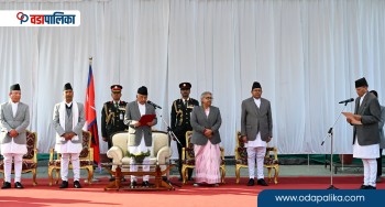 नवनियुक्त मन्त्री शर्माले लिए पद तथा गोपनीयताको शपथ
