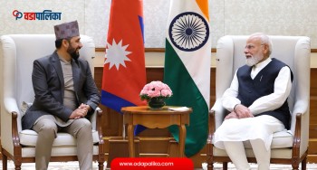 भारतका प्रधानमन्त्री मोदी र सभापति लामिछानेबीच भेटवार्ता