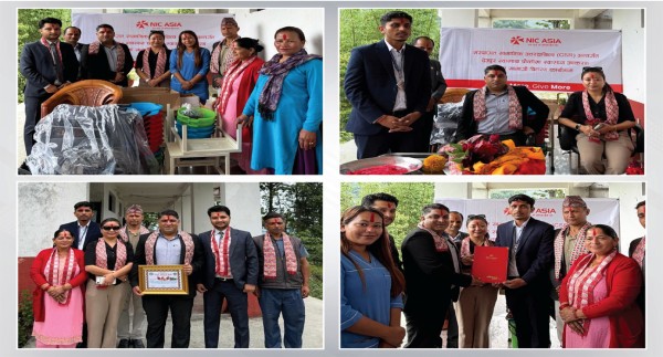 एनआईसी एशिया बैंकले दियो पर्वतको देउपुर स्वास्थ्य चौकीलाई स्वास्थ्य उपकरण तथा अन्य सामग्रीहरु
