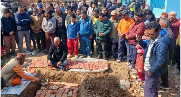 जेनजी आन्दोलनमा ध्वस्त भएको बाँडेगाउँको प्रहरी भवन निर्माण सुरु 