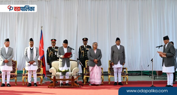 नवनियुक्त मन्त्री शर्माले लिए पद तथा गोपनीयताको शपथ