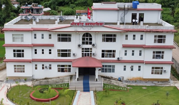 भीरकोट नगरपालिकाले थाल्यो आँधीखोलामा तटबन्ध निर्माण 