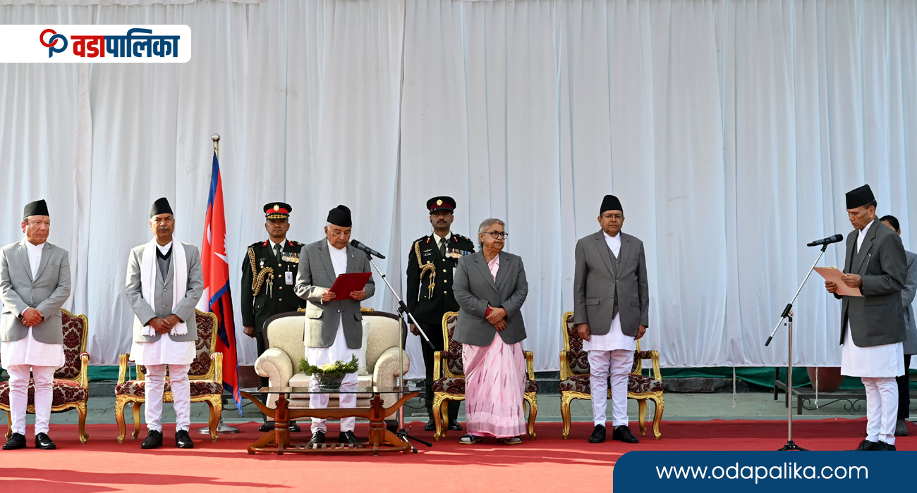 नवनियुक्त मन्त्री शर्माले लिए पद तथा गोपनीयताको शपथ