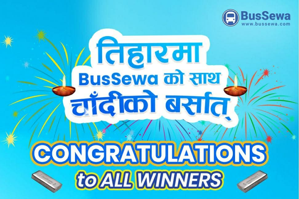 तिहार र छठमा बससेवाबाट टिकट काट्ने ३० जनाले पाए चाँदीको बिस्कुट
