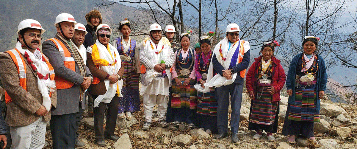 नेपाल–भारत–चीन जोड्ने सडकको ब्रेक थ्रुु, भोटखोला गाउँपालिकामा उत्सव